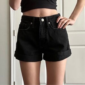 Wild Fable Highest Rise Mom Shorts Black Denim